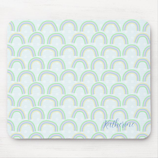 Rainbow Pastel Blue Mousepad (Vorne)