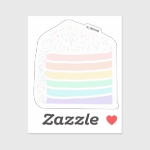 Rainbow Pastel Cake Slice Aufkleber