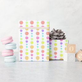 Rainbow Pastel Dots Muster Geschenkpapier