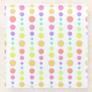 Rainbow Pastel Dots Muster Glasuntersetzer