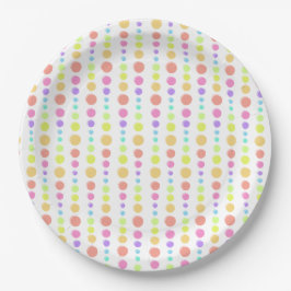 Rainbow Pastel Dots Muster Pappteller