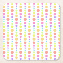 Rainbow Pastel Dots Muster Rechteckiger Pappuntersetzer
