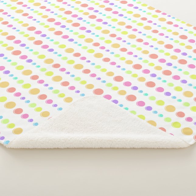 Rainbow Pastel Dots Muster Sherpadecke (3/4)