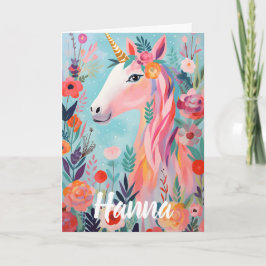 Rainbow Pastel Dream Unicorn Faltkarte Karte