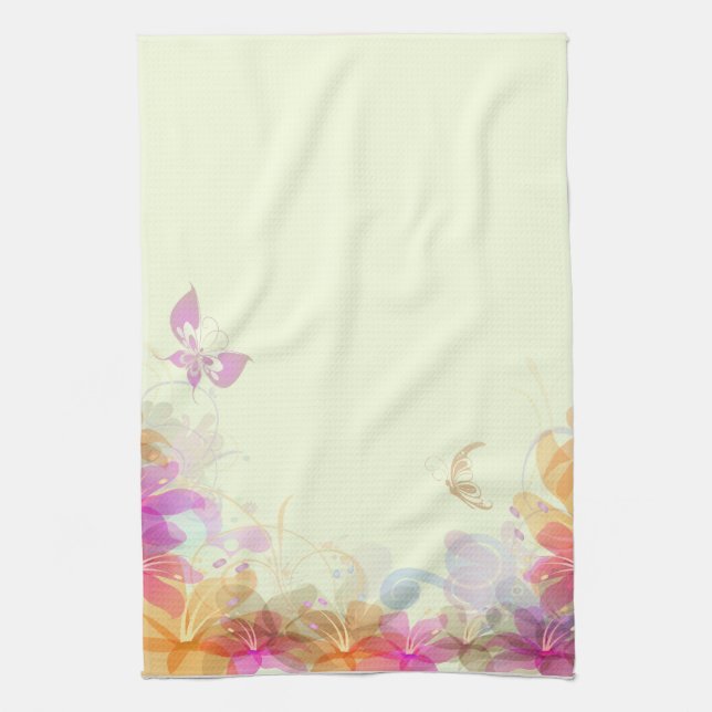 Rainbow Pastel Florals Geschirrtuch (Vertikal)