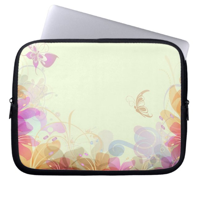 Rainbow Pastel Florals Laptopschutzhülle (Vorderseite)