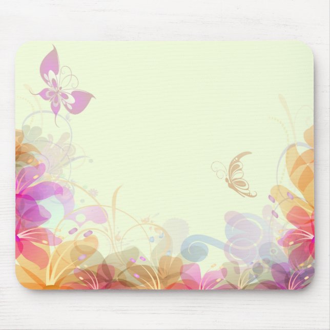 Rainbow Pastel Florals Mousepad (Vorne)