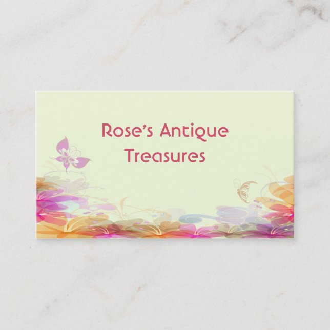 Rainbow Pastel Florals Visitenkarte (Vorderseite)