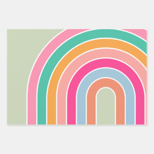 Rainbow Pastel Green Geschenkpapier Set