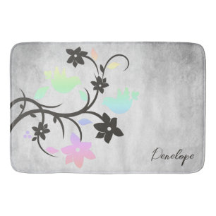 Rainbow Pastel Lovebirds Personalisiert Bath Mat Badematte