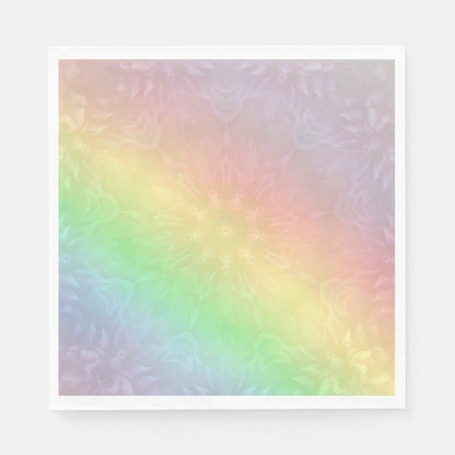 Rainbow Pastel Mandala Design Serviette (Vorderseite)