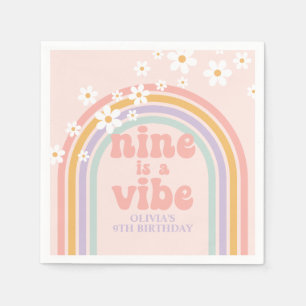 Rainbow Pastel Nine ist ein Vibe 9. Geburtstag Serviette