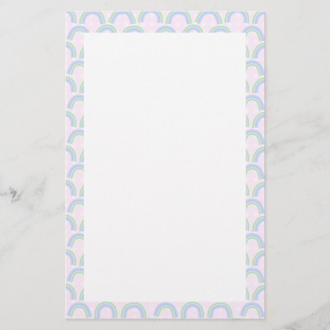 Rainbow Pastel Pink Briefpapier (Vorderseite)