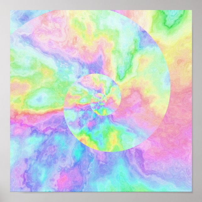 Rainbow Pastel Seashell Girls Birthday Party Poster (Vorne)