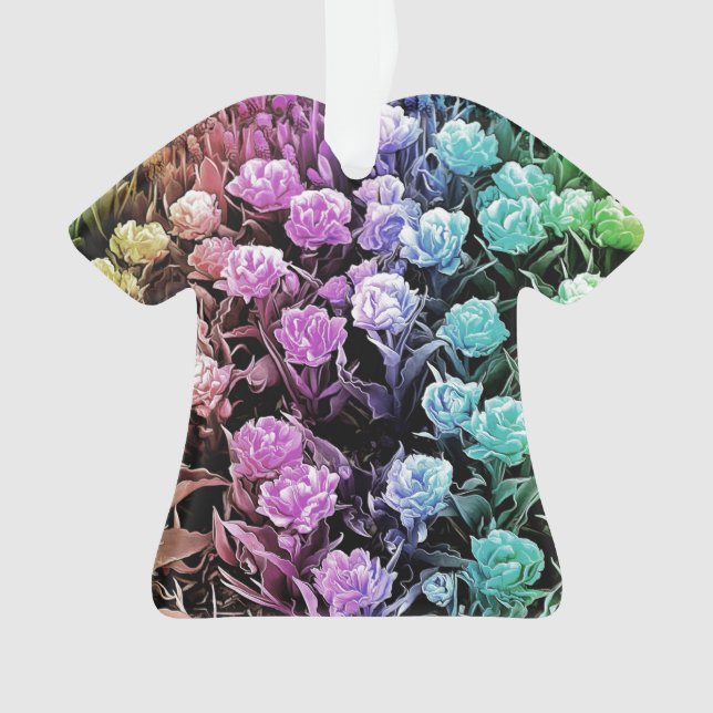 Rainbow Pastel Tulips Dress Ornament (Vorderseite)