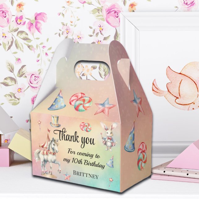 Rainbow Pastel w Animals 10. Geburtstag Gefälligke Geschenkschachtel (Von Creator hochgeladen)