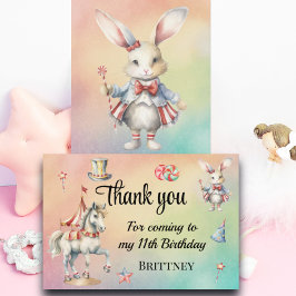 Rainbow Pastel w Animals 11. Geburtstag Dankeskarte