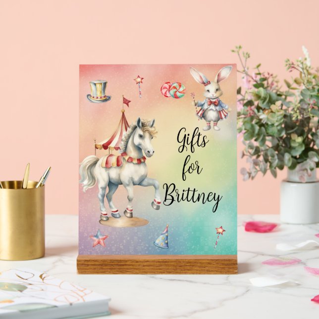Rainbow Pastel w Animaux Cadeaux d'anniversaire (Mariage)