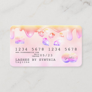 Rainbow Pastell Tropfen Credit Card Hologramm Diam Visitenkarte
