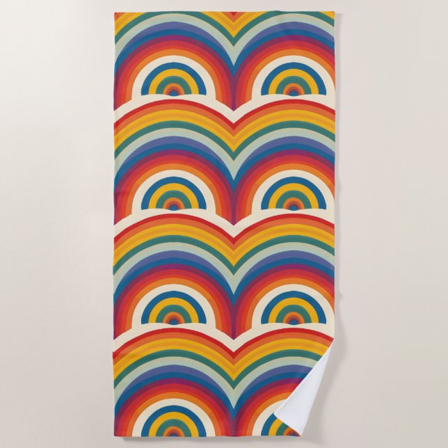 Rainbow Pattern Abstrakt Strandtuch (Vorderseite)