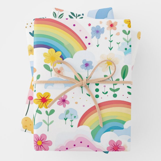 Rainbow Pattern Geschenkpapier Set (Beispiel)
