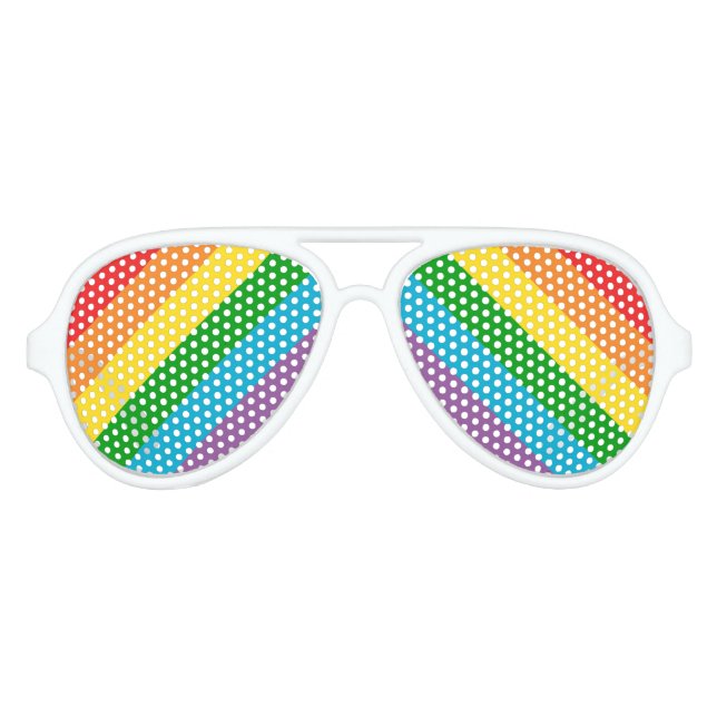 Rainbow Pattern Party Festival Partybrille (Vorderseite)