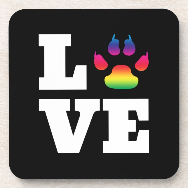 Rainbow paw getränkeuntersetzer (Vorderseite)