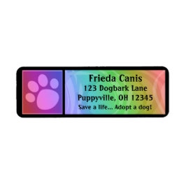 Rainbow Paw Print Address Labels