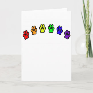 Rainbow Pawprints Karte