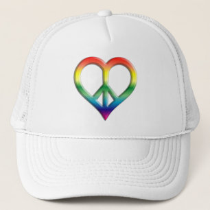 Rainbow Peace and Liebe Hat Truckerkappe