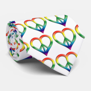 Rainbow Peace and Love Cravate