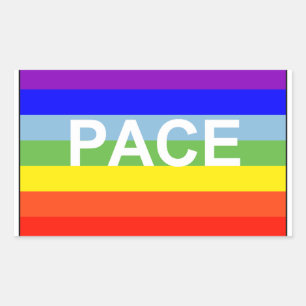 Rainbow Peace Flag Rechteckiger Aufkleber