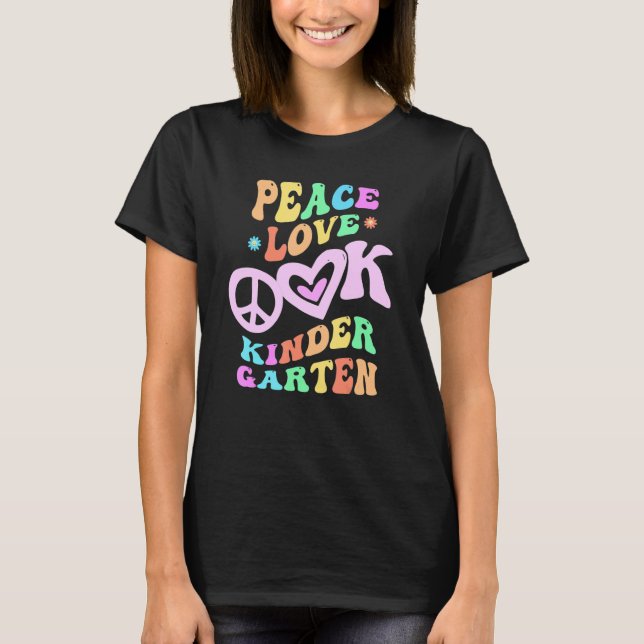 Rainbow Peace Liebe KINDERGARTEN Retro Kinder Litt T-Shirt (Vorderseite)