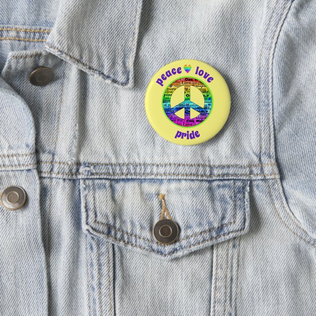 Rainbow Peace Liebe Pricing Awareness Button (Beispiel)