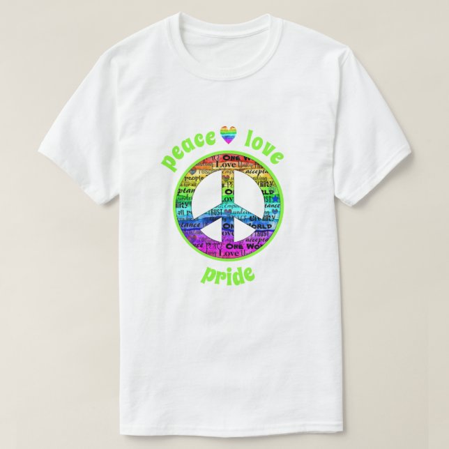 Rainbow Peace Liebe Pride T-Shirt (Design vorne)