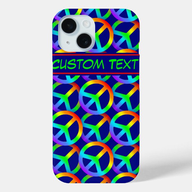 Rainbow Peace-Schild-Gehäuse mit benutzerdefiniert iPhone 15 Hülle (Rückseite)
