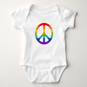 Rainbow Peace Sign Baby Strampler