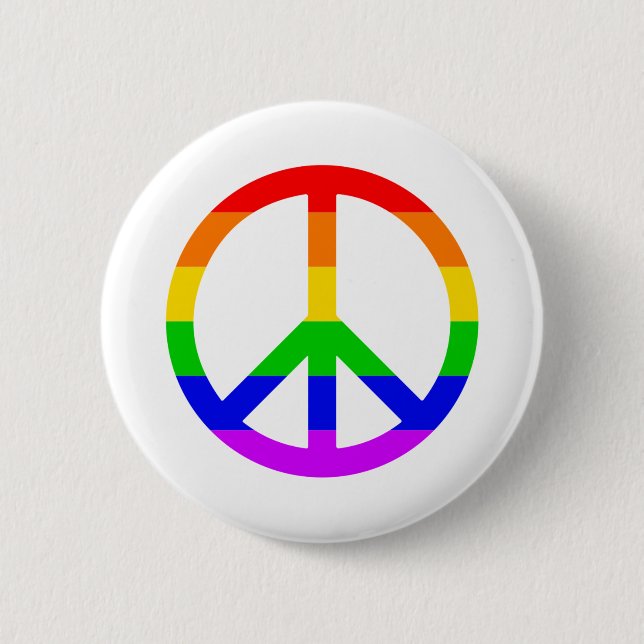 Rainbow Peace Sign Button (Vorderseite)
