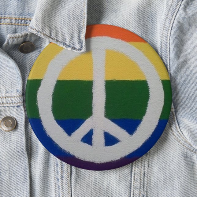Rainbow Peace Sign Button (Beispiel)
