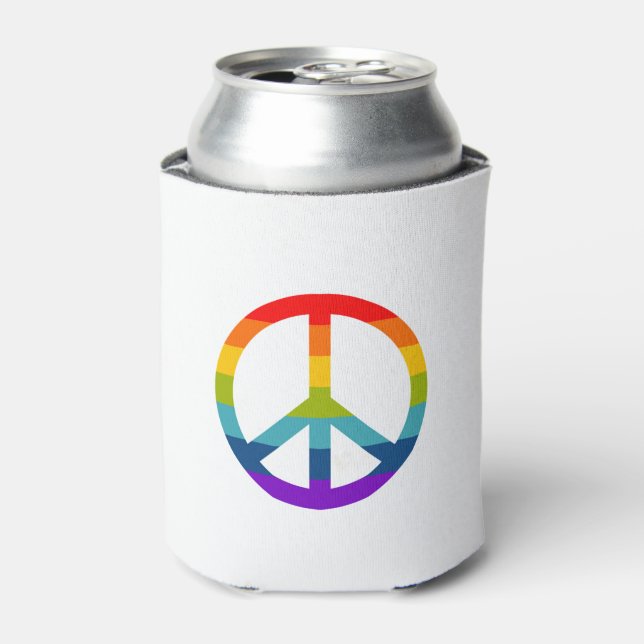 Rainbow Peace Sign Dosenkühler (Kanne Vorderseite)