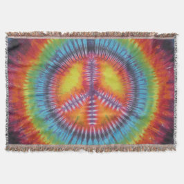 Rainbow Peace Sign Gefärbte Krawatte Throw Blanket Decke