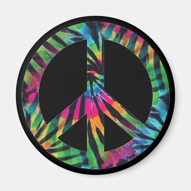 Rainbow Peace Sign Hippie Magnet (Vorne)