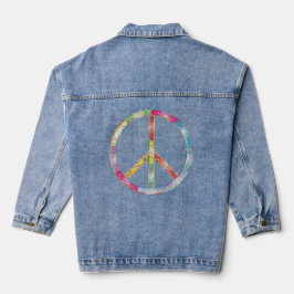 Rainbow Peace Sign Ladys Jean Jacke