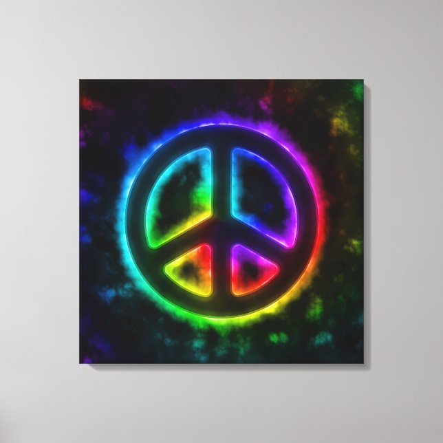 Rainbow Peace Sign Leinwanddruck (Vorderseite)