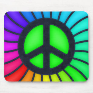 Rainbow Peace Sign Mousepad