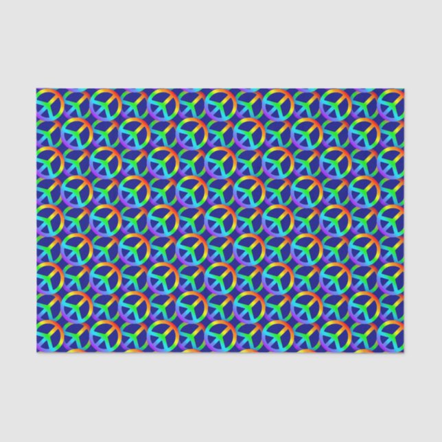 Rainbow Peace Sign Pattern Seidenpapier (Vorderseite)