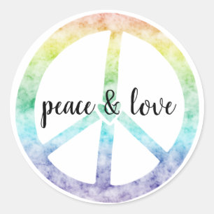 Rainbow Peace Sign personalisiert Runder Aufkleber