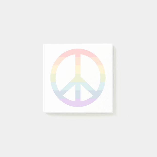 Rainbow Peace Sign Post-it Klebezettel (Vorderseite)