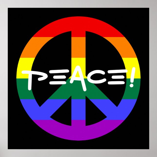 Rainbow Peace Sign Poster (Vorne)