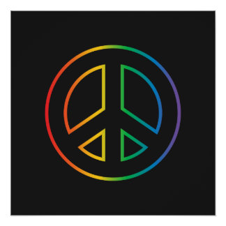 Rainbow Peace Sign Poster